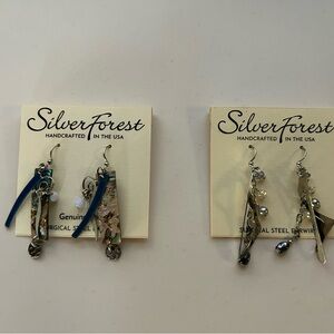 Silver Forest Earrings Set